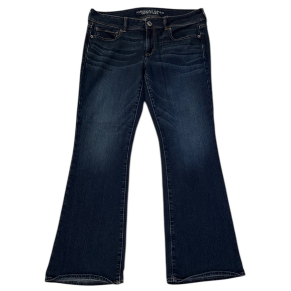 American Eagle Outfitters Denim - American Eagle Mid-Rise Bootcut Jeans Superstretch Dark Blue Feathered Fade 14